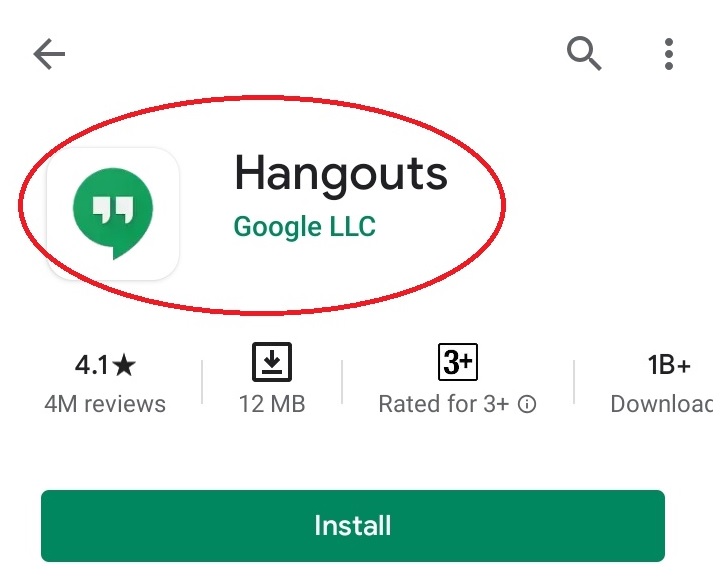 Install Google Hangouts app